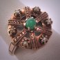 Antique Jade Seed Pearl Wedding Ring Victorian Gold