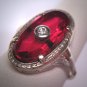Antique Ruby Diamond Ring Vintage Art Deco Wedding 1920