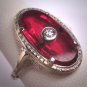 Antique Ruby Diamond Ring Vintage Art Deco Wedding 1920