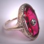 Antique Ruby Diamond Ring Vintage Art Deco Wedding 1920