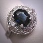 Antique Vintage Platinum Sapphire Diamond Wedding Ring Art Deco
