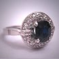 Antique Vintage Platinum Sapphire Diamond Wedding Ring Art Deco
