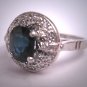 Antique Vintage Platinum Sapphire Diamond Wedding Ring Art Deco