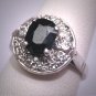 Antique Vintage Platinum Sapphire Diamond Wedding Ring Art Deco