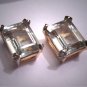 Vintage Aquamarine Diamond Earrings Retro Art Deco 14K