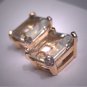 Vintage Aquamarine Diamond Earrings Retro Art Deco 14K