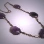Antique Victorian Amethyst Necklace Art Deco Floral Vintage 1900s