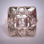 Antique Diamond Wedding Ring Vintage Art Deco .35ct White Gold Engagement Band