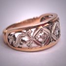 Antique Diamond Wedding Ring Band Vintage 14K Gold 1930