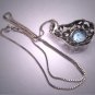 Antique Aquamarine Necklace Victorian Silver Floral Vintage 1920 Wedding