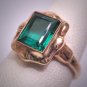 Antique Emerald French Paste Ring Art Deco Retro 1920