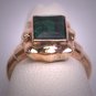 Antique Emerald French Paste Ring Art Deco Retro 1920