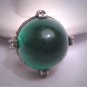 Antique Emerald French Paste Ring Vintage Art Deco Era 1920 Wedding