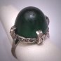Antique Emerald French Paste Ring Vintage Art Deco Era 1920 Wedding