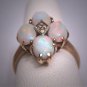 Antique Vintage Australian Opal Diamond Ring Gold Retro Art Deco Wedding