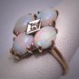 Antique Vintage Australian Opal Diamond Ring Gold Retro Art Deco Wedding