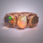 Antique Victorian Moonstone Opal Rose Gold Ring Rare 19th Century Wedding