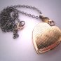 Antique Victorian Locket Enamel Gold Art Nouveau Ornate Rose Gold Floral
