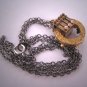 Antique Enameled Etruscan Gold Fob Necklace Pendant Floral 1880's