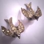 Rare Antique Ruby and French Paste Bird Earrings Vintage Victorian Art Deco Sterling 1920