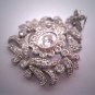 Antique Edwardian Style Simulated White Diamond Necklace Vintage Victorian Silver