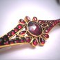 Antique Bohemian Garnet Brooch Bar Pin Vintage Georgian Victorian 1800s