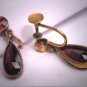 Antique Garnet Earrings Vintage Rose Cut Gold Drops c.1900
