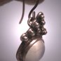 Vintage Victorian Moonstone Earrings Dangle Drop Estate Filigree Etruscan Silver