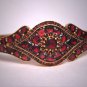 Antique Georgian Victorian Old Cut Bohemian Garnet Bangle Bracelet 1800s