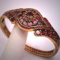 Antique Georgian Victorian Old Cut Bohemian Garnet Bangle Bracelet 1800s