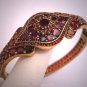 Antique Georgian Victorian Old Cut Bohemian Garnet Bangle Bracelet 1800s