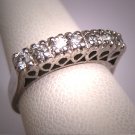 Antique White Sapphire Wedding Ring Band Vintage Art Deco Vintage