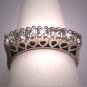 Antique White Sapphire Wedding Ring Band Vintage Art Deco Vintage