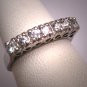 Antique White Sapphire Wedding Ring Band Vintage Art Deco Vintage