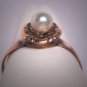 Antique Pearl Wedding Ring Edwardian Victorian Gold Vintage Floral Setting 1900