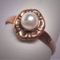 Antique Pearl Wedding Ring Edwardian Victorian Gold Vintage Floral Setting 1900