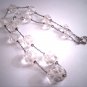 Antique Crystal Pools of Light Necklace Silver Art Deco 1920