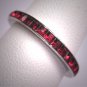 Antique Ruby Paste Wedding Band Ring Vintage Art Deco 6 1/2 French Cut Eternity
