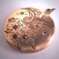 Antique Gold Locket Pendant Ornate Floral Garnet Paste Vintage Victorian c. 1874 Necklace Rose Gold