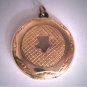 Antique Victorian Gold Locket Shield and Leaf Pendant for Necklace c.1890