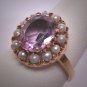 Antique Rose de France Amethyst Ring Pearl Victorian 19th Century Wedding