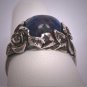 Antique Rennaisance Revival Lapis Ring Victorian Silver Roses