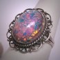 Antique Opal Art Glass Ring Sterling Silver Victorian Retro Art Deco 1930