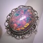 Antique Opal Art Glass Ring Sterling Silver Victorian Retro Art Deco 1930