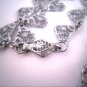 Antique Citrine Necklace Vintage Victorian Edwardian Rhodium Filigree