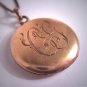 Antique Gold Locket Vintage Victorian Art Nouveau Fob Pendant Necklace Initials