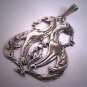 Antique Double Dragon Pendant Vintage Victorian Silver Gothic Renaissance Revival