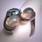 Vintage Moonstone Ring Blue Topaz Antique Retro Modernist 50s Silver