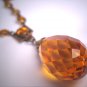 Long Antique Amber Czech Necklace Vintage Victorian Art Deco 1920 Crystal Flapper Style