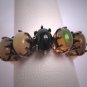 Vintage Black Opal Ring Band Wedding Engagement Anniversary Gold Retro Art Deco